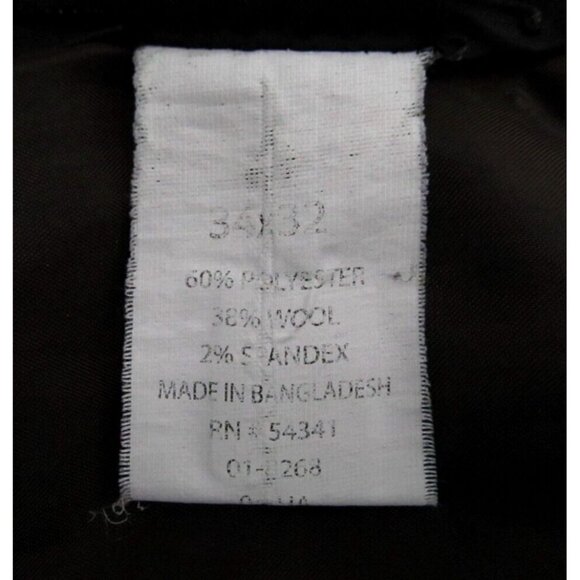 Louis Raphael Luxe Pants Mens 34x32 Navy Blue Wool Poly Stretch Trouser Slim Fit - Picture 12 of 13